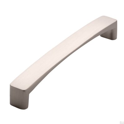 Elongated furniture handle 1666 128 Brushed silver