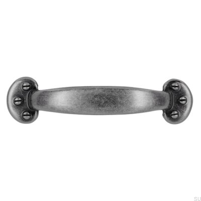 Elongated furniture handle 1681 96 Antique Silver