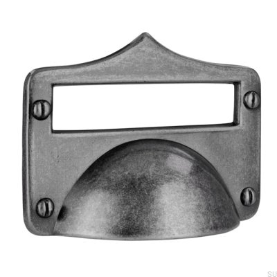 Elongated furniture handle 1682 Antique Silver