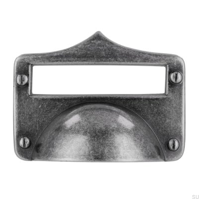 Elongated furniture handle 1682 Antique Silver