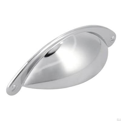 Shell furniture handle 1761 64 Polished chrome