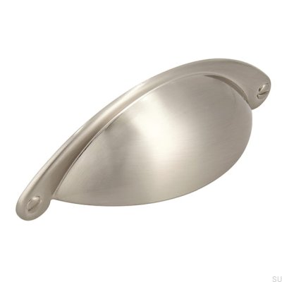 Shell furniture handle 1761 64 Brushed silver