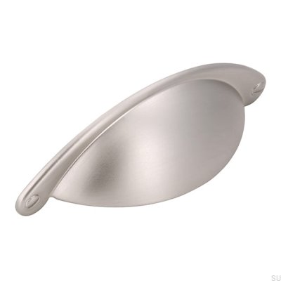 Shell furniture handle 1761 64 Matt Silver