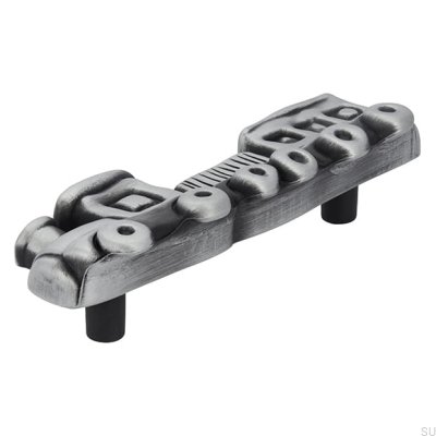 Elongated furniture handle Train 1883 Antique Silver