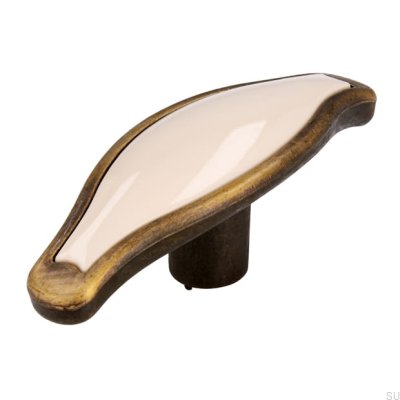 Furniture Knob 1889 Antique Bronze with Beige