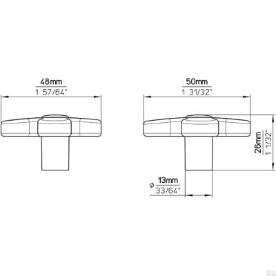 Furniture knob SM8116I Plastic Blue