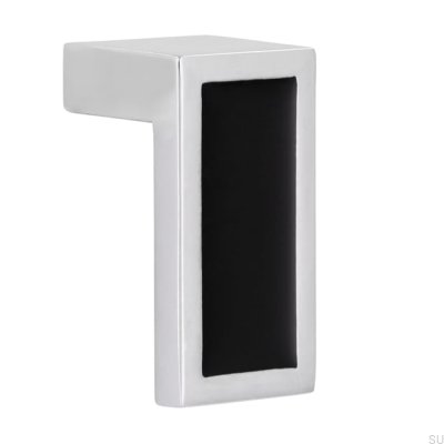 Furniture Knob 2013 Polished Chrome with Black