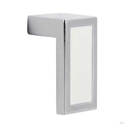 Furniture Knob 2013 Polished Chrome with White
