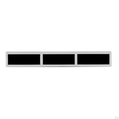 Elongated furniture handle 2014 128 Chrome Polished with Black
