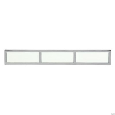 Elongated furniture handle 2014 128 Chrome Polished with White