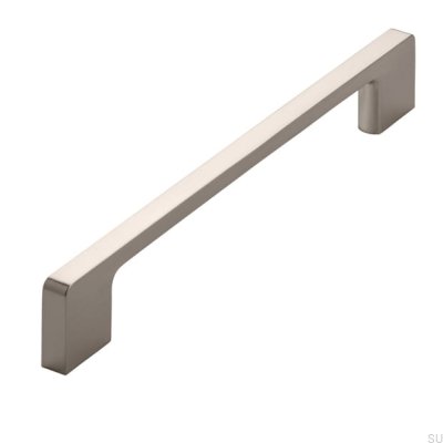 Elongated furniture handle 2027 192 Silver Brushed