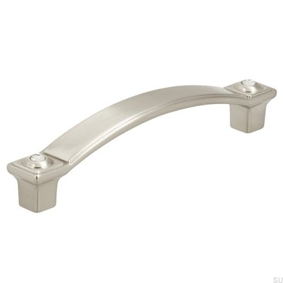 Elongated furniture handle 2038 96 Silver Brushed
