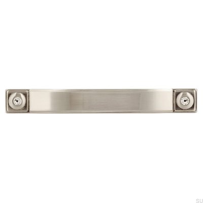 Elongated furniture handle 2038 96 Silver Brushed