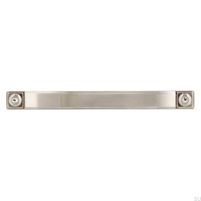 Elongated furniture handle 2038 128 Brushed silver