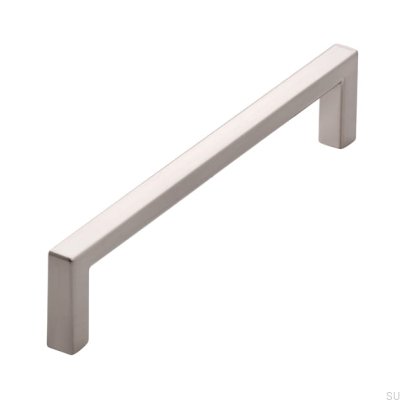 Elongated furniture handle 2108 128 Brushed silver