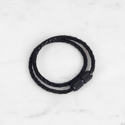 Double Cross Bracelet 40 cm Black