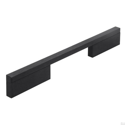 Elongated furniture handle 2110 128/224 Aluminum Black Matt