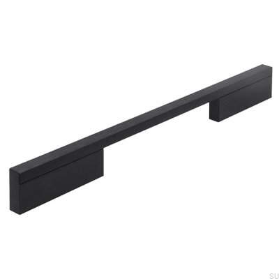 Elongated furniture handle 2110 160/256 Aluminum Black Matt