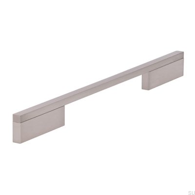 Elongated furniture handle 2110 192/288 Aluminum Silver Brushed