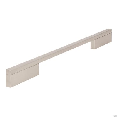Elongated furniture handle 2110 224/320 Aluminum Silver Brushed