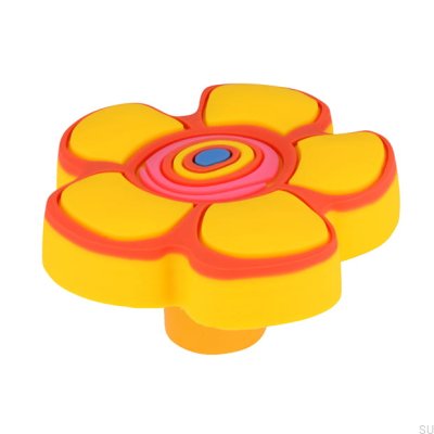 Furniture Knob H149 Yellow Rubber Flower