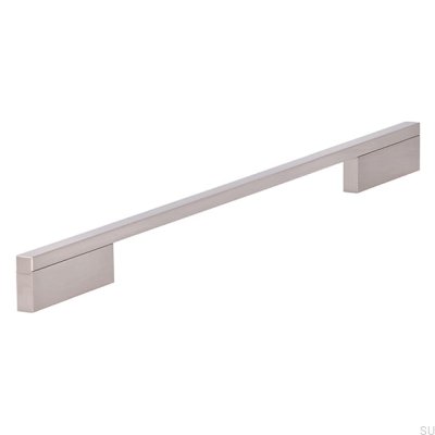 Elongated furniture handle 2110 288/384 Aluminum Silver Brushed