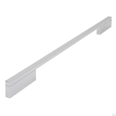 Elongated furniture handle 2110 320/416 Aluminum Chrome Polished
