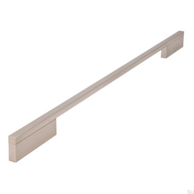 Elongated furniture handle 2110 352/448 Aluminum Silver Brushed