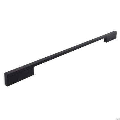 Elongated furniture handle 2110 384/480 Aluminum Black Matt