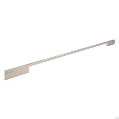 Elongated furniture handle 2110 480/576 Aluminum Silver Brushed