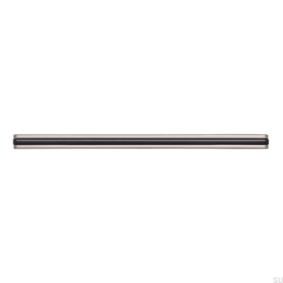 Elongated furniture handle 2170 128/160 Silver Brushed with Black