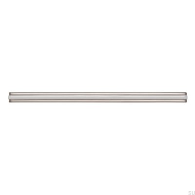 Elongated furniture handle 2170 128/160 Silver Brushed with White