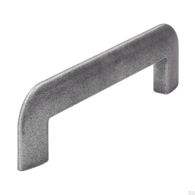 Elongated furniture handle 2182 96 Antique Silver