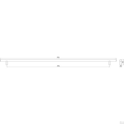 Elongated furniture handle 885 608 Polished chrome