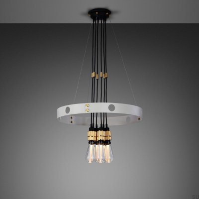 Hero 3m Steel Grey Chandelier with Adjustable Hangings and Brass