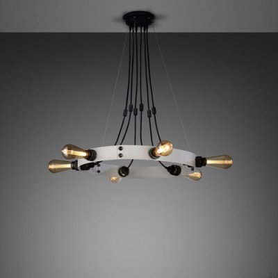 Hero 3m Steel Grey Chandelier with Adjustable Hangings and Brass