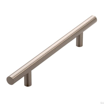 Elongated furniture handle 885 128 Brushed silver
