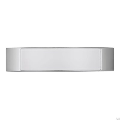 Elongated furniture handle 2184 96 Chrome Polished with White