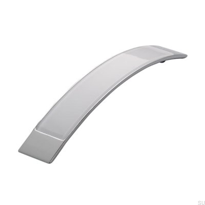 Elongated furniture handle 2184 160 Chrome Polished with White