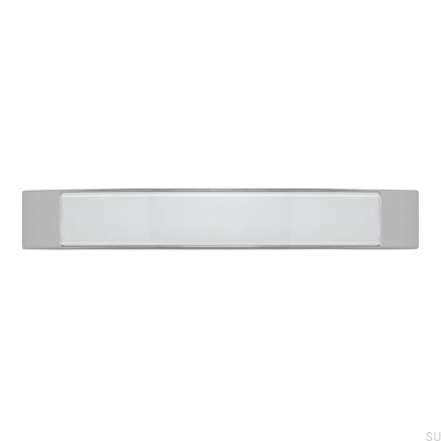 Elongated furniture handle 2184 160 Chrome Polished with White
