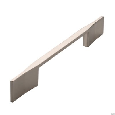 Elongated furniture handle 2197 128 Brushed silver