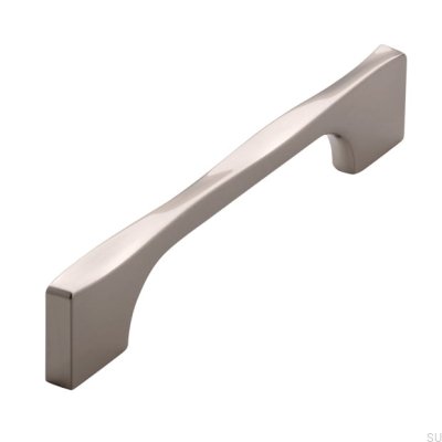 Elongated furniture handle 2210 128 Brushed silver