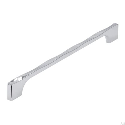 Elongated furniture handle 2210 256 Polished chrome