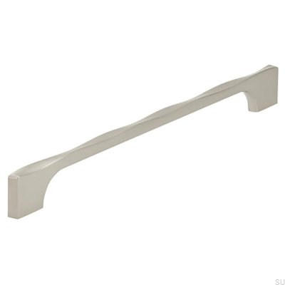 Elongated furniture handle 2210 256 Silver Brushed