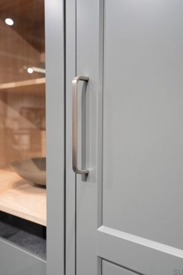 Elongated furniture handle Grace 160 Silver Brushed