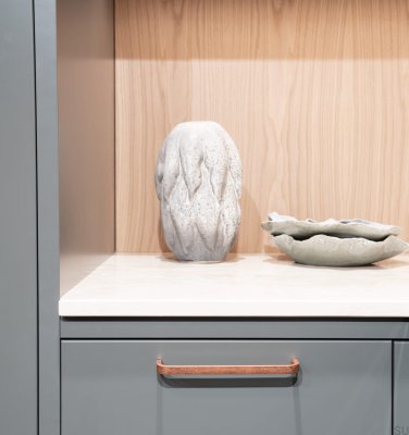 Elongated furniture handle Grace 160 Antique Copper