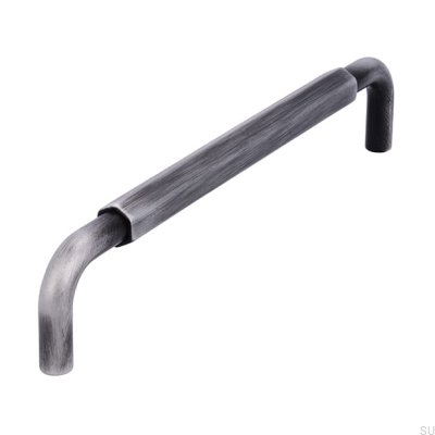 Elongated furniture handle 2482 160 Antique Silver