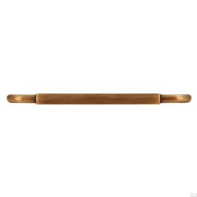 Elongated furniture handle 2482 Antique Gold Brushed