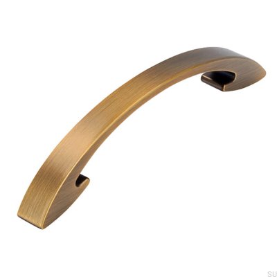 Elongated furniture handle 2502 128 Antique Gold Brushed