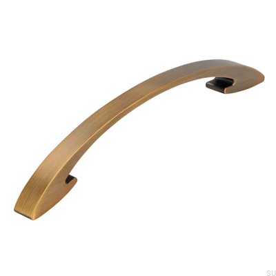 Elongated furniture handle 2502 160 Antique Gold Brushed